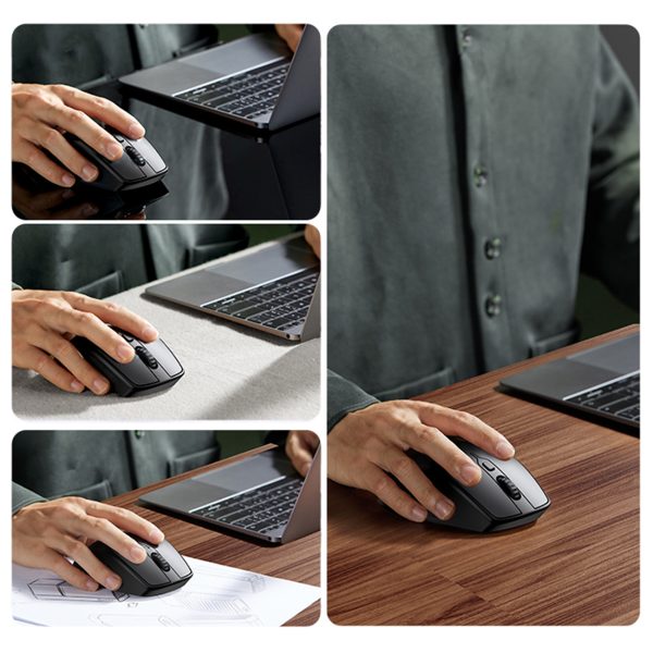 Ergonomiskā bezvadu peles pele datoram MU101 Bluetooth 2.4 GHz zilā krāsā