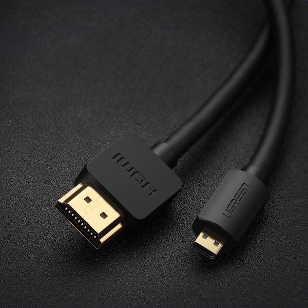 Microhdmi video audio kabeļa kabelis - HDMI 2.0 1m melns