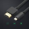 Microhdmi video audio kabeļa kabelis - HDMI 2.0 1m melns