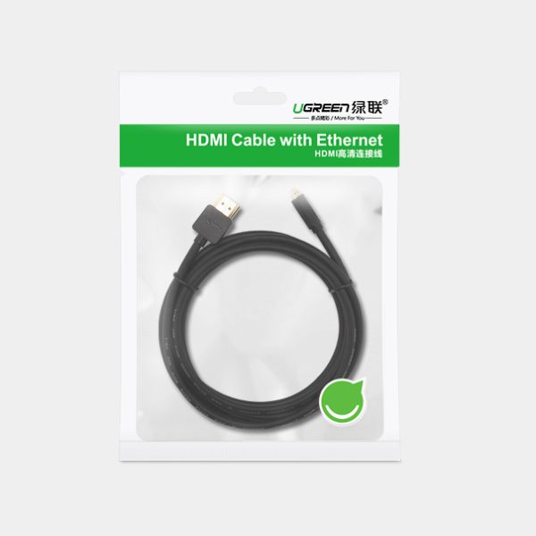 Microhdmi video audio kabeļa kabelis - HDMI 2.0 1m melns