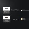 Microhdmi video audio kabeļa kabelis - HDMI 2.0 1m melns