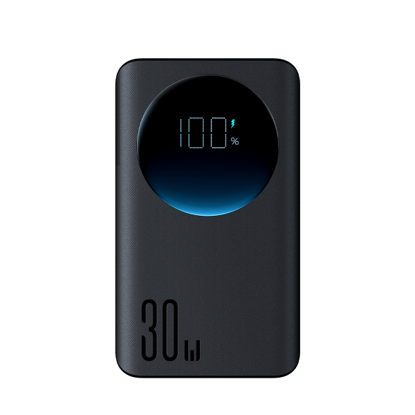 2in1 PowerBank 1000MAH 30W USB LED lukturītis USB-C Black