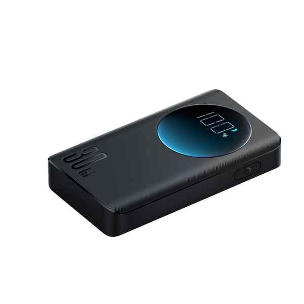 2in1 PowerBank 1000MAH 30W USB LED lukturītis USB-C Black