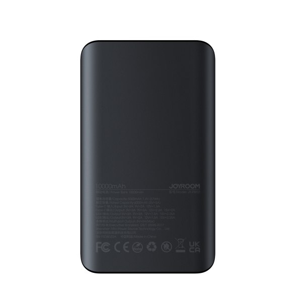 2in1 PowerBank 1000MAH 30W USB LED lukturītis USB-C Black