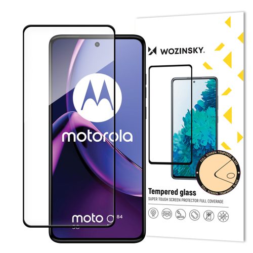 9h rūdīts stikls uz visa Motorola Moto G84 ekrāna ar melnu pilnu līmes rāmi