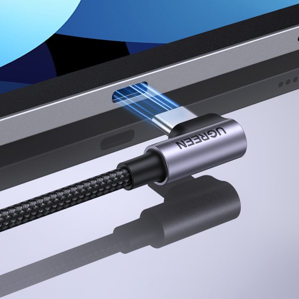 Kabelis USB-C dusmu kabelis pītā 480MB/s 0,5 m melnā pelēkā krāsā