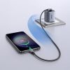 Kabelis USB-C dusmu kabelis pītā 480MB/s 0,5 m melnā pelēkā krāsā