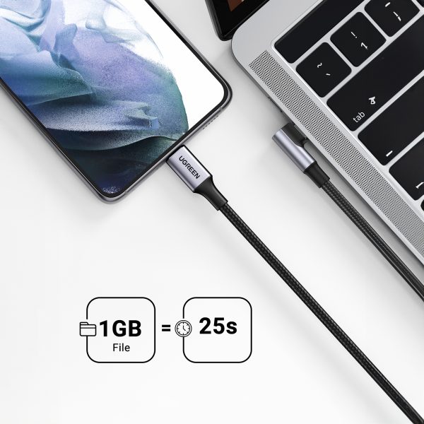 USB-C dusmu kabelis 480MB/s 2m melnā un melnā krāsā