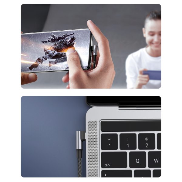 USB-C dusmu kabelis 480MB/s 2m melnā un melnā krāsā