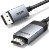 Displayport kabelis - HDMI 4K 60Hz pītā 2m pelēkā krāsā