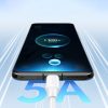 Kabelis USB-C PD QC 100W 5A 480MB/s 1m balts kabelis