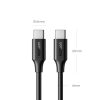 Kabelis USB-C PD QC 100W 5A 480MB/s 1,5M melns kabelis