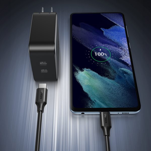 Kabelis USB-C PD QC 100W 5A 480MB/s 1,5M melns kabelis