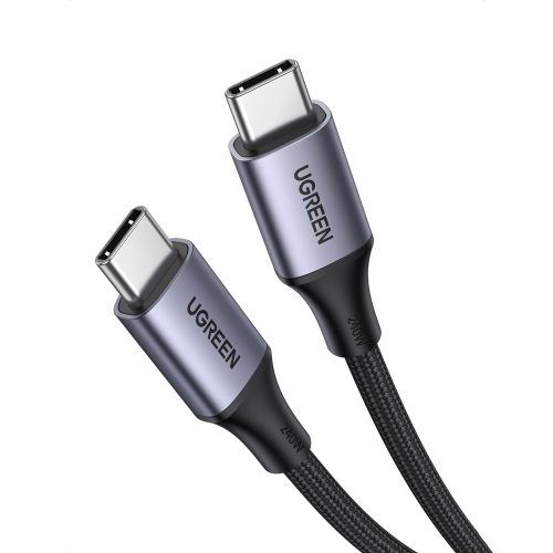 Kabelis USB-C PD kabelis pinumā 240W 5A 480MB/s 1m melna pelēkā krāsā