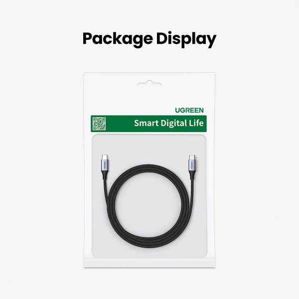 Kabelis USB-C PD kabelis pinumā 240W 5A 480MB/s 1m melna pelēkā krāsā