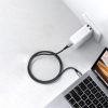 Kabelis USB-C kabelis pītā 5A 480MB/s 0,5 m melnā pelēkā krāsā