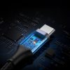 Kabelis USB-C kabelis pītā 5A 480MB/s 0,5 m melnā pelēkā krāsā