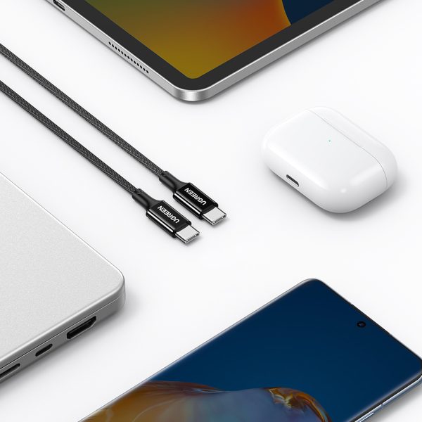 Kabelis USB-C kabelis PD 100W 5A 480MB/s 1M melns
