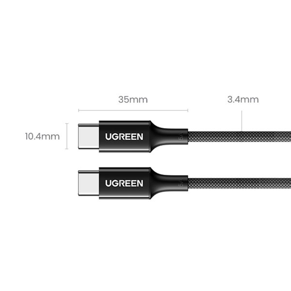 Kabelis USB-C kabelis PD 100W 5A 480MB/s 1M melns