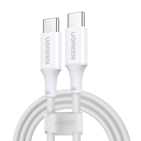 Kabelis USB-C kabelis PD 100W 5A 480MB/s 1m balts