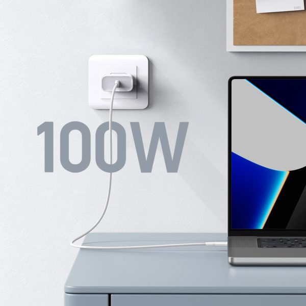 Kabelis USB-C kabelis PD 100W 5A 480MB/s 1m balts