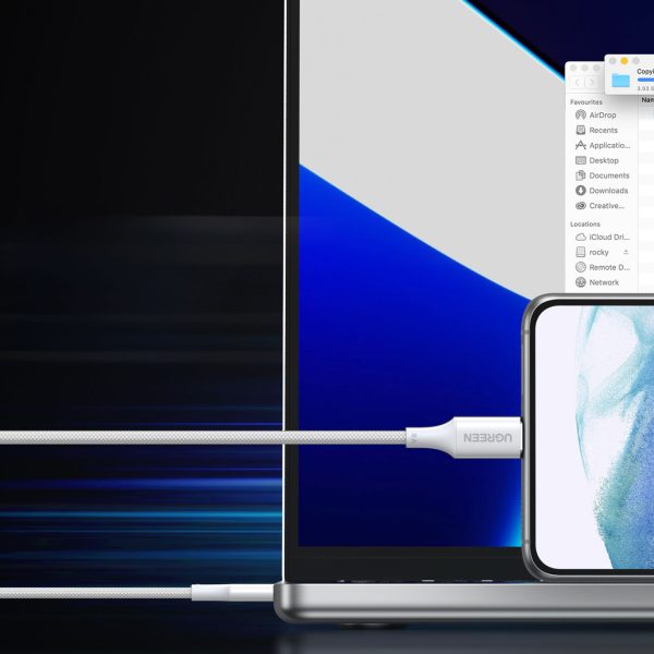 Kabelis USB-C kabelis PD 100W 5A 480MB/s 1m balts