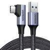 USB leņķiskā kabeļa kabelis - USB -C 5GB/S 3A 1m melns