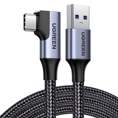 USB leņķiskā kabeļa kabelis - USB -C 5GB/S 3A 1m melns