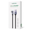 USB leņķiskā kabeļa kabelis - USB -C 5GB/S 3A 1m melns