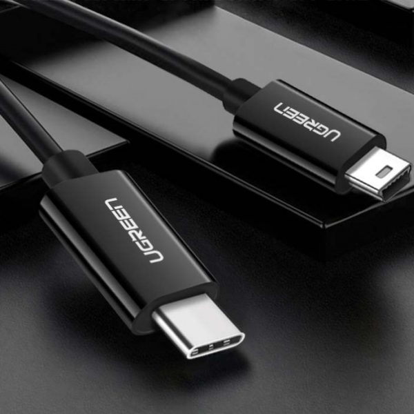 USB -C kabeļa kabelis - miniusB 480Mbps 1m melns