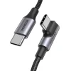 USB-C PD QC 100W 5A 1M melns kabelis
