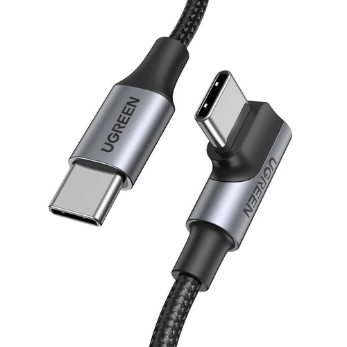 USB-C PD QC 100W 5A 1M melns kabelis