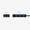 HUB USB -A tīkla adapteris - RJ45 1000 Mbps / 3x USB 3.0 melns