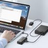 HUB USB -A tīkla adapteris - RJ45 10/100 Mbps / 3x USB 3.0 melns