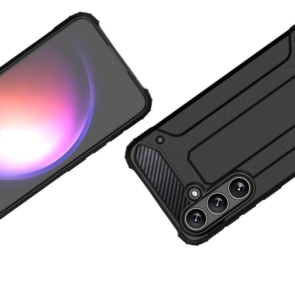 Bruņots gadījums, kas pastiprināts Samsung Galaxy S24 hibrīdu bruņu melnajām