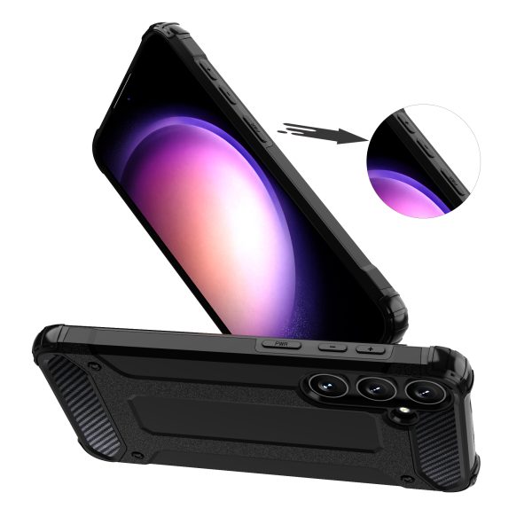 Bruņots gadījums, kas pastiprināts Samsung Galaxy S24 hibrīdu bruņu melnajām