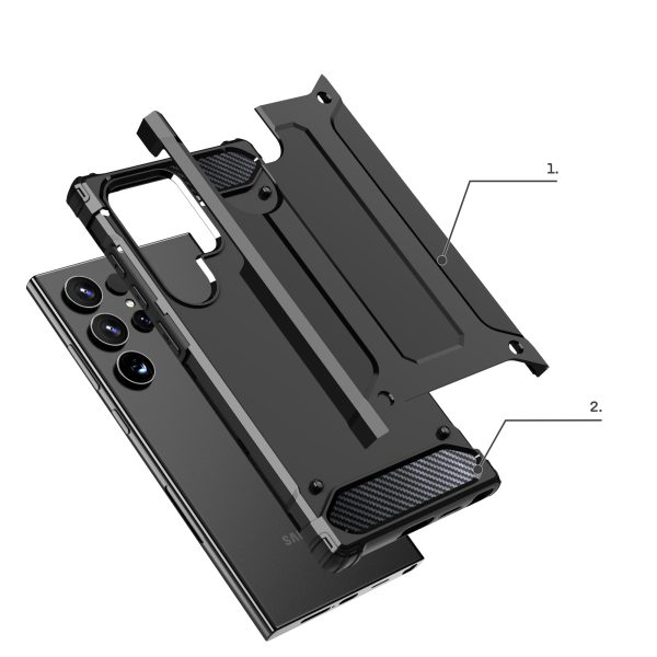 Bruņots gadījums, kas pastiprināts Samsung Galaxy S24 Ultra Hybrid Armour Black