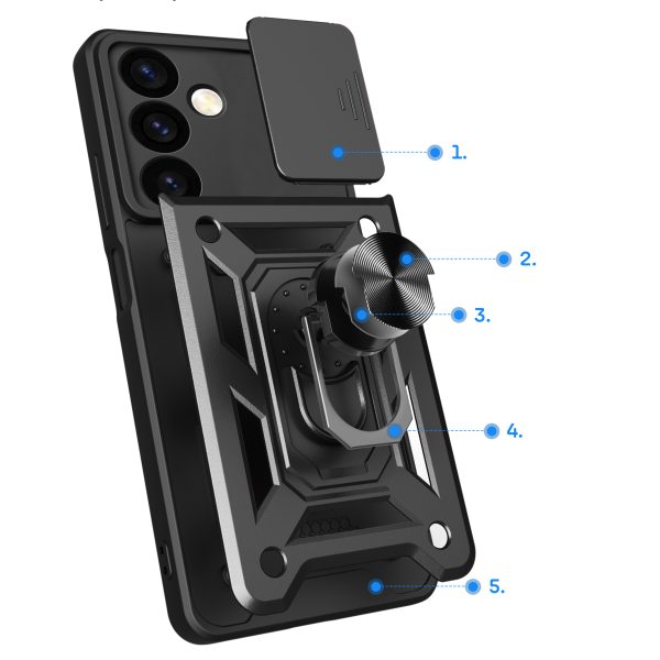 Componts ar kameru kamerai Samsung Galaxy S24 Hybrid Armor CaMShield Black