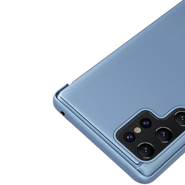 Lietas gadījums Samsung S24+ ar skaidru skatu lietu zilā atloka