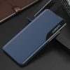 Gadījuma gadījums Samsung S24+ ar atloku un eko ādas skata korpusa zilu statīvu