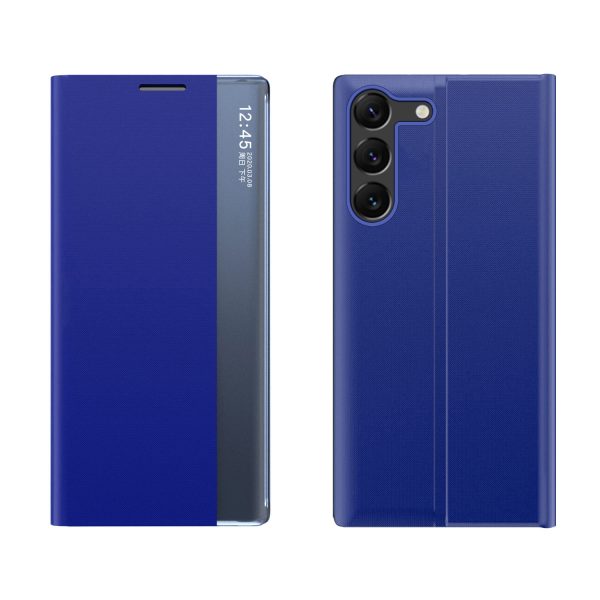 Gadījuma gadījums Samsung S24 ar magnētisko jauno miega skatu korpuss zilā krāsā