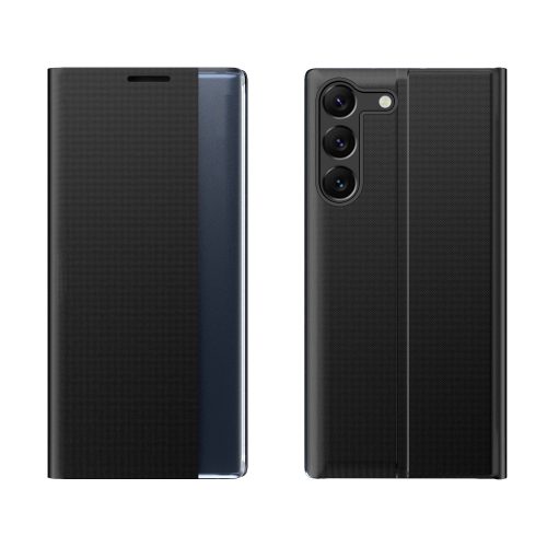 Gadījuma gadījums Samsung S24+ ar magnētisku jauno miega skata korpusu melns atloks