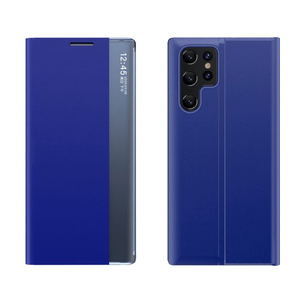 Gadījuma korpuss Samsung S24 ultra ar magnētisku jauno miega skata korpusu Zilā atloka