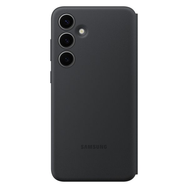 Oriģināls korpuss Samsung Galaxy S24 kabata viedajam skata maciņam melnam