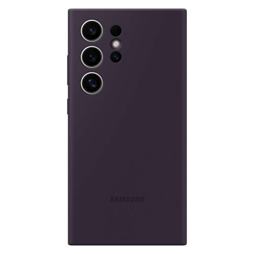 Sākotnējā silikona korpuss Samsung Galaxy S24 Ultra silikona gadījumu tumši violetā