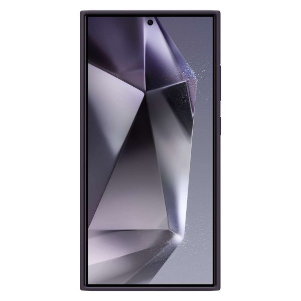 Sākotnējā silikona korpuss Samsung Galaxy S24 Ultra silikona gadījumu tumši violetā