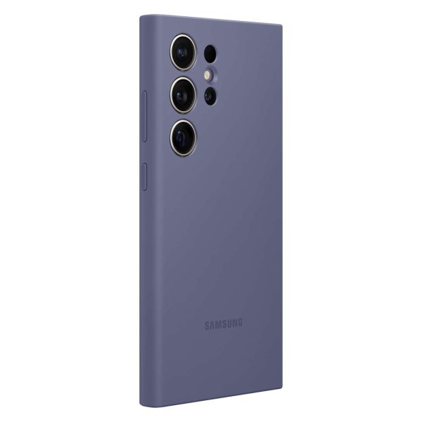 Sākotnējais silikona korpuss Samsung Galaxy S24 Ultra silikona violetā gadījumā