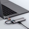 5in1 daudzfunkcionāls centrmezgls USB-C PD 100W HDMI 4K 3X USB 3.2 pelēks