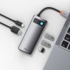 5in1 daudzfunkcionāls centrmezgls USB-C PD 100W HDMI 4K 3X USB 3.2 pelēks