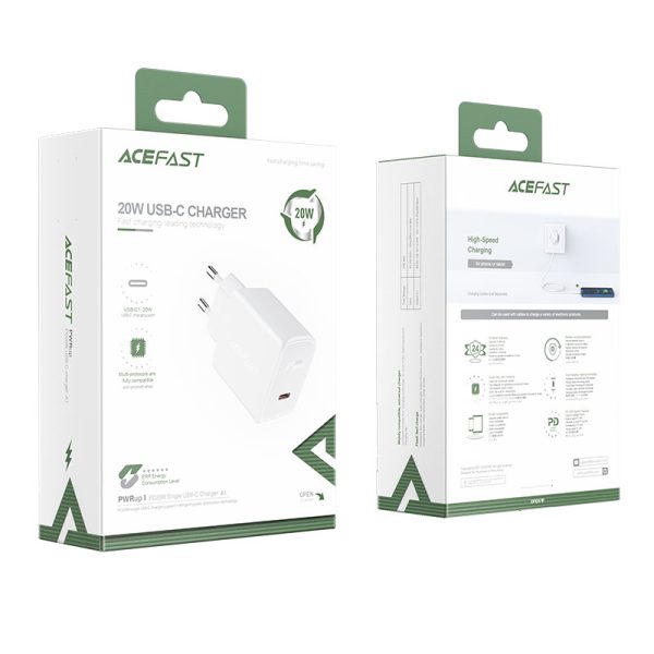 Ātra USB-C 20W Power nodrošina balto lādētāju
